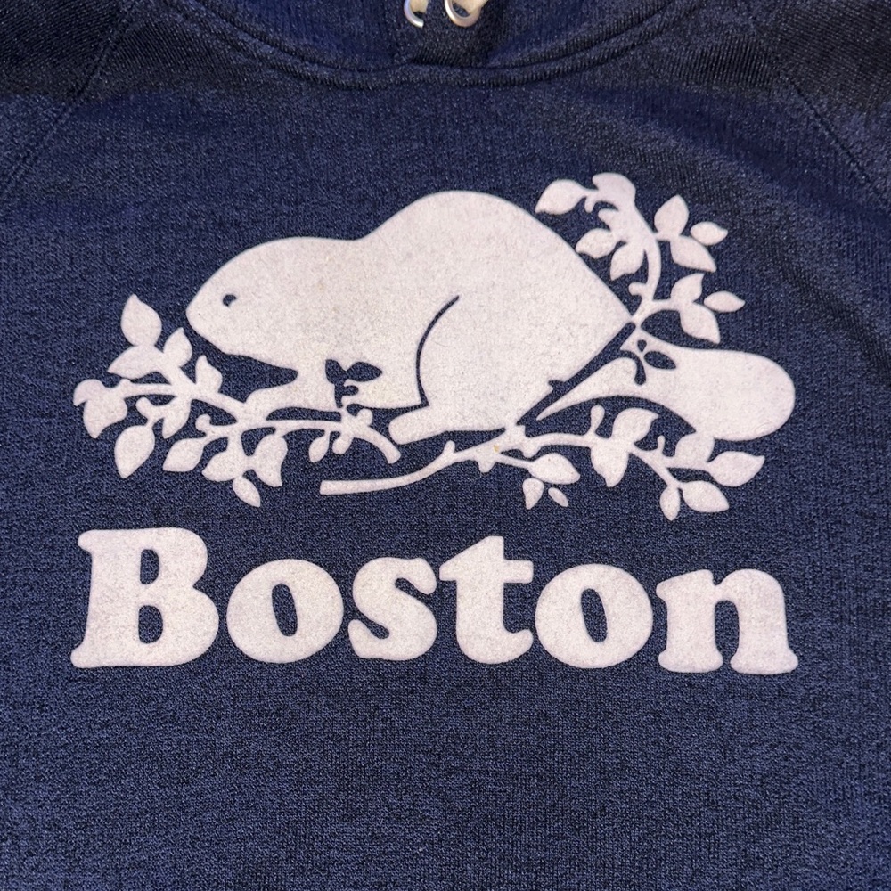 Roots Boston Blue Sweatshirt with White Maple Leaf
